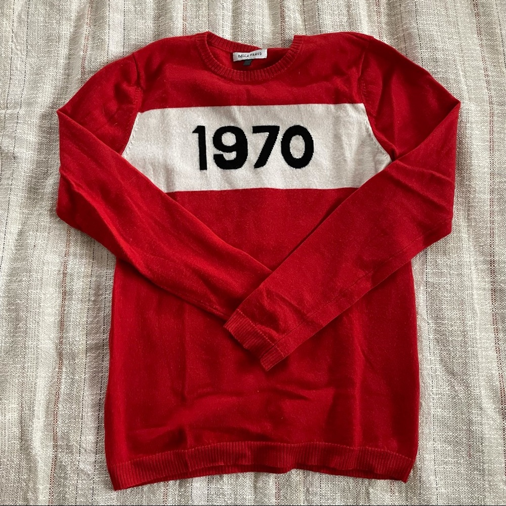 Bella Freud 1970 Merino Wool Sweater Red Size M